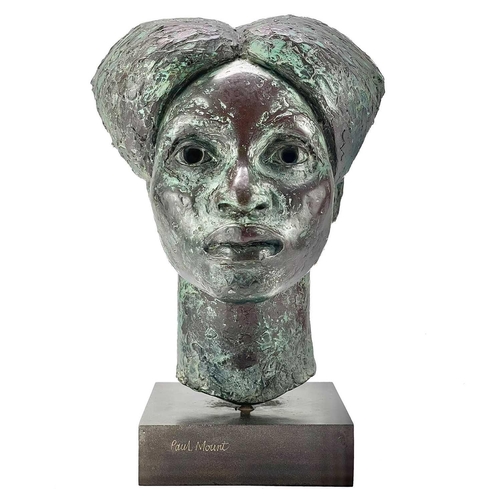 159 - Paul MOUNT (1922-2009) Head Bronzed resin Signed Height 35cm This sculpture is in very good conditio... 