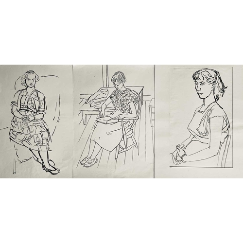 160 - Paul MOUNT (1922-2009) Figure Studies Four life studies each signed two dated '53 and two '54 , 42x2... 