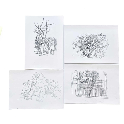 162 - Paul MOUNT (1922-2009) Trees Fourteen sketches, only one is signed, mostly 41x29.5cm a few smaller