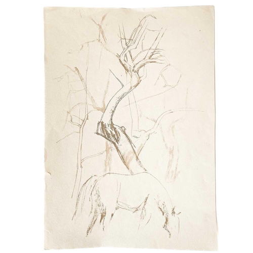 163 - Paul MOUNT (1922-2009) Landscape  Graphite and ink on paper 21 x 30cm Together with an abstract land... 