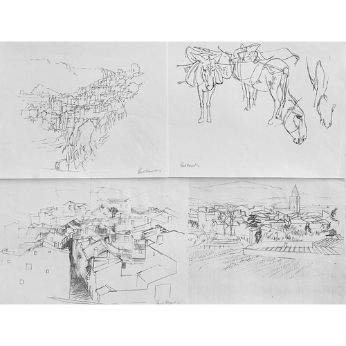 165 - Paul MOUNT (1922-2009) Mountain Range Watercolour, 38x48cm, together with a design on tracing paper,... 