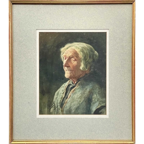 174 - William Banks FORTESCUE (c.1855-1924) Portrait of an Old Fisher Woman Monogrammed and dated '94, 28 ... 