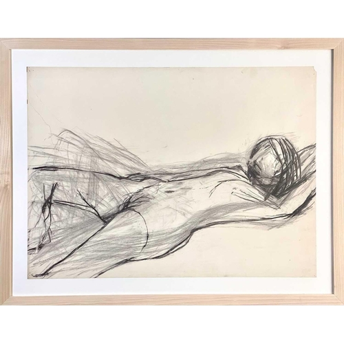 181 - Karl WESCHKE (1925-2005) Nude, c1970s Charcoal on paper Paper size 56 x 76.5cm This drawing has the ... 