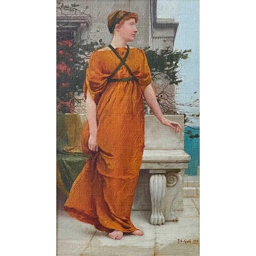 183 - Thomas Cooper GOTCH (1854-1931) On The Palace Terrace, 1885  Oil on canvas Signed and dated 22.2 x 1... 