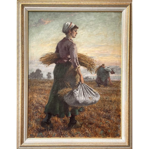 206 - William Banks FORTESCUE (c.1855-1924) The Gleaners  Oil on canvas Signed With a letter of provenance... 