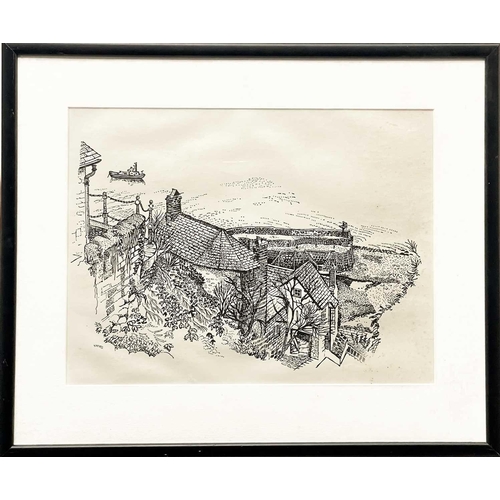 237 - Fred YATES (1922-2008) Mill, Harbour and Estruary Three lithographs, each signed in the print, 47.5x... 