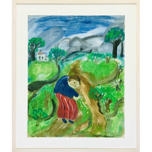 243 - Dora HOLZHANDLER (1928-2015) In the Garden (1986) Gouache Signed and dated '86 62 x 49cm This gouach... 