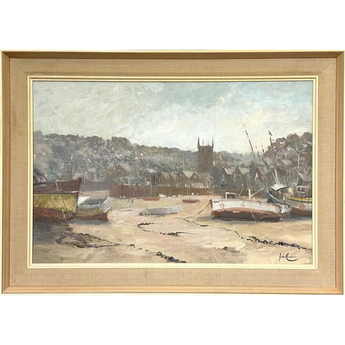 248 - John AMBROSE (1931-2010) St Ives Harbour Oil on canvas, signed, 49 x 75cm.