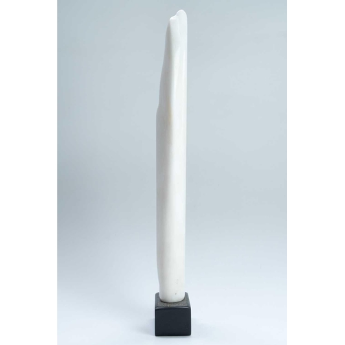 274 - Paul BENYOVITS (1964) Wing White marble on slate base Initialled on base Height 44.5cm