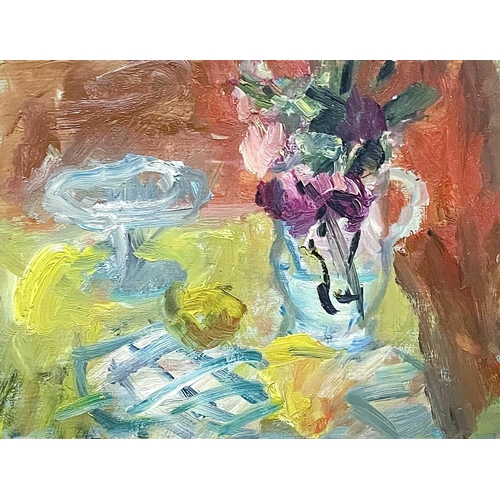 28 - Alice MUMFORD (1965) Still life Oil on board Signed and inscribed to the verso, dated 2018 21cm x 15... 