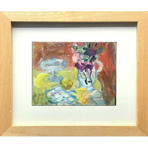 28 - Alice MUMFORD (1965) Still life Oil on board Signed and inscribed to the verso, dated 2018 21cm x 15... 