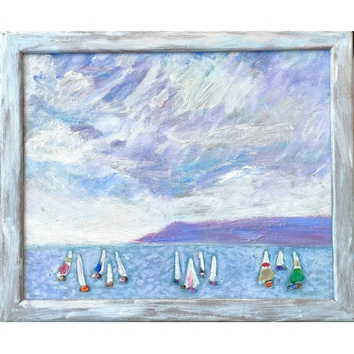 294 - Heather BRAY (XX-XXI) Sailing Ships Oil on board, signed and dated '92 to verso, 24 x 30cm.