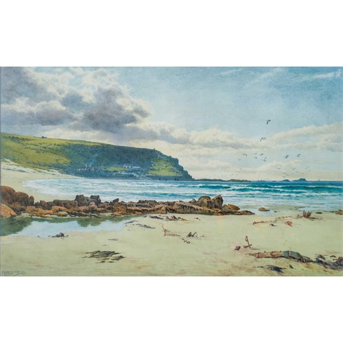 309 - Arthur SUKER (1857-1940) Sennen  Watercolour Signed 59 x 95cm