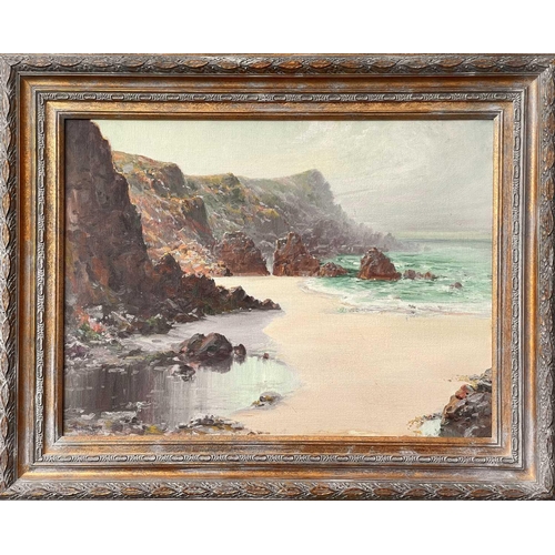 314 - Garstin COX (1892-1933) Pentreath Beach, Kynance  Oil on canvas Signed Further signed and inscribed ... 