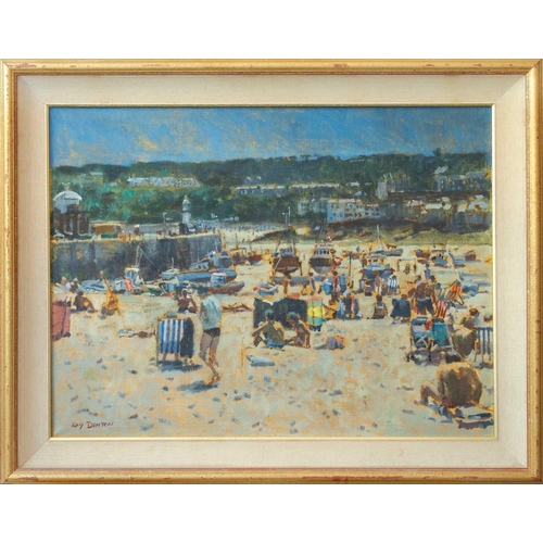 347 - Ray DENTON (1939-2022) High Summer, St Ives Harbour Oil on canvas, signed, 45 x 60cm. This oil is in... 