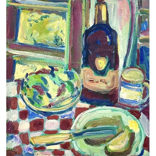 348 - Tim NEWMAN (1956) Still Life in the Studio Oil on board, signed, inscribed and dated '06, further si... 