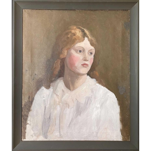 350 - Newlyn School Portrait Oil on canvas, 61x51cm This oil is in good stable condition. There are periph... 