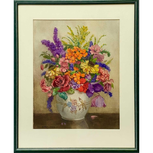 355 - Dorcie SYKES (1908-1998) Summer Flowers in a Vase Watercolour, signed, 36 x 28.5cm.