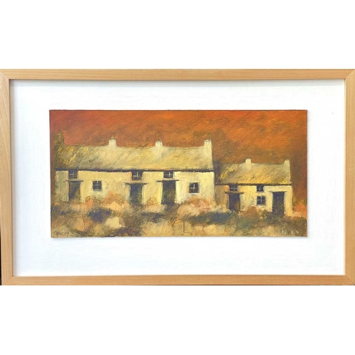 40 - John S. PIPER (1946) Ochre Terrace Oil on board, signed and dated '99, further signed, inscribed and... 