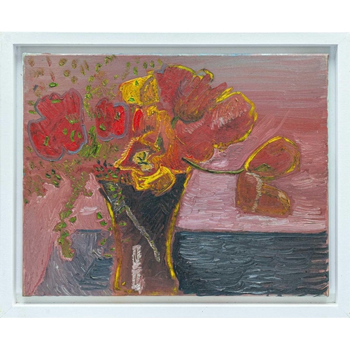 421 - Romi BEHRENS (1939-2019) Tulips II Oil on canvas Signed and inscribed to verso 40 x 51cm This oil ap... 