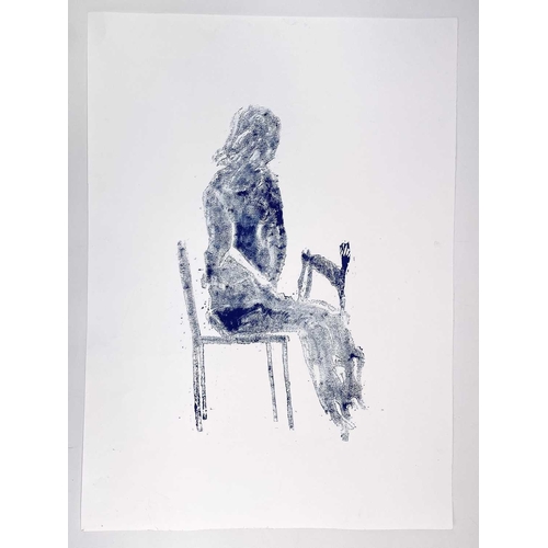 434 - Andrew LITTEN (1970) Two works  'Woman Doing Something' Acrylic on card Signed and titled verso 27.5... 