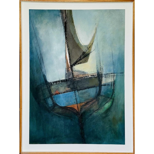 440 - Michael J. PRAED (1941) Fishing Craft, Stern View Oil on board, signed and inscribed to verso, 86 x ... 