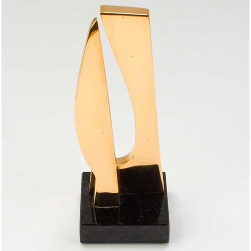 45 - Margaret LOVELL (1939) Aurora II, 2010 Polished bronze on slate base Signed, titled & dated to the b... 