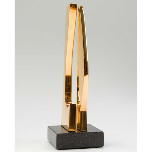 45 - Margaret LOVELL (1939) Aurora II, 2010 Polished bronze on slate base Signed, titled & dated to the b... 