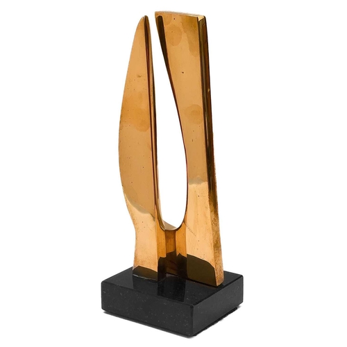 45 - Margaret LOVELL (1939) Aurora II, 2010 Polished bronze on slate base Signed, titled & dated to the b... 