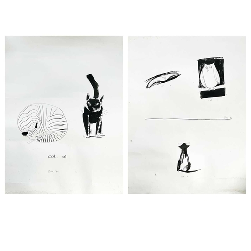 458 - TODD Two works Ink on paper, each signed, inscribed and dated '86, 75.5 x 56cm. (2).