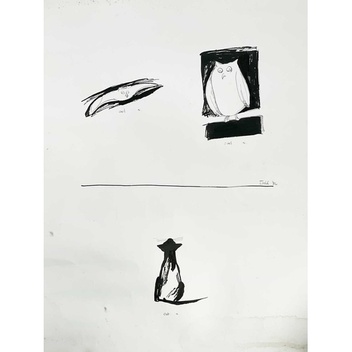 458 - TODD Two works Ink on paper, each signed, inscribed and dated '86, 75.5 x 56cm. (2).