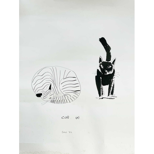 458 - TODD Two works Ink on paper, each signed, inscribed and dated '86, 75.5 x 56cm. (2).