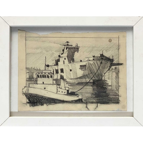 475 - Theo CRUTCHLEY-MACK (XX-XXI) Falmouth Harbour Graphite on paper, 15 x 20cm.