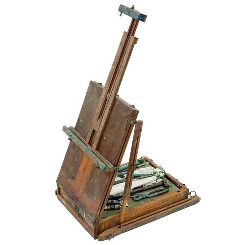 482 - John MILLER (1931-2002) Outdoor easel with paints, brushes etc. This lot has been withdrawn