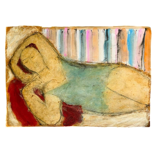 49 - John EMANUEL (1930) Sun Bather  Mixed media on paper 55.5 x 39cm This work appears to be in good con... 