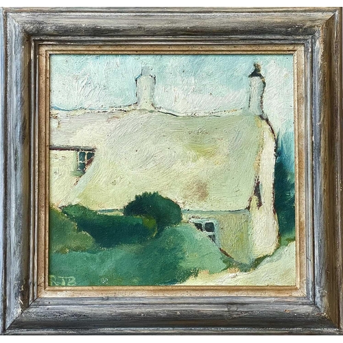 491 - Romi BEHRENS (1939-2019) Cottage Oil on board, signed, further signed to verso, 26 x 28cm. Provenanc... 