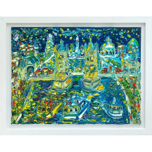 499 - Sean HAYDEN (1979) Starry Night, Tower Bridge London Oil on canvas, signed and inscribed to verso, 6... 