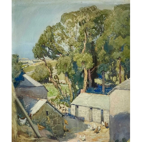 5 - Eleanor HUGHES (1882-1959) The Farm Yard, Cornwall Watercolour, signed and inscribed to verso, 58 x ... 