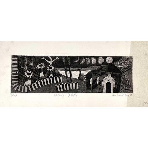 515 - Peter COX St Ives (Night) Etching, signed, inscribed and dated '89, numbered 2/75, plate size 9.5 x ... 