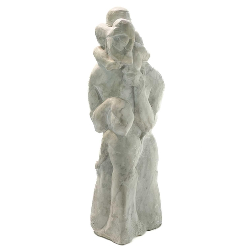 52 - Sven BERLIN (1911-1999) Man with children, 1948 White marble Monogrammed Height 63cm This work was c... 