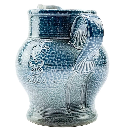 556 - Steve HARRISON (XX-XXI) A stoneware Jug With speckled salt glaze, impressed makers mark, dated 2000,... 