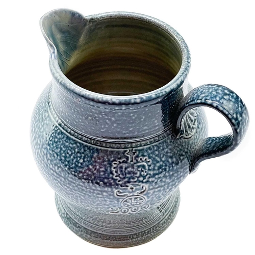 556 - Steve HARRISON (XX-XXI) A stoneware Jug With speckled salt glaze, impressed makers mark, dated 2000,... 