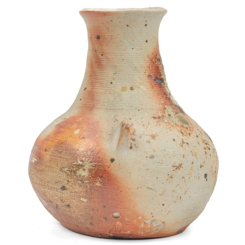 560 - Janet LEACH (1918-1997) Lugged Vase  Stoneware, impressed personal and Leach Pottery seal to base, h... 