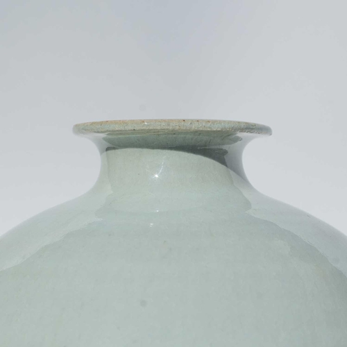 569 - Jacob BODILLY An ovoid stoneware bottle vase with celadon glaze, height 20.5cm Provenance - bought d... 