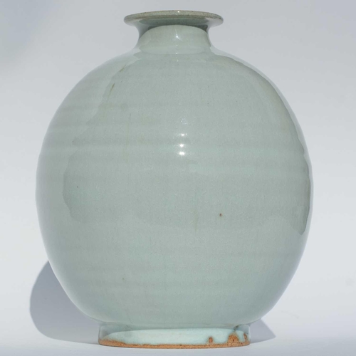 569 - Jacob BODILLY An ovoid stoneware bottle vase with celadon glaze, height 20.5cm Provenance - bought d... 