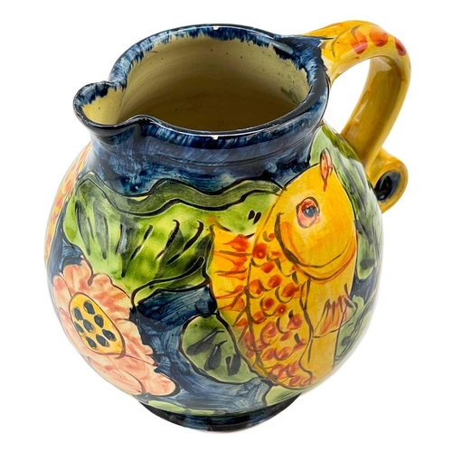 575 - Paul JACKSON (1954) Footed Carp Jug Ceramic, signed and dated 1997, height 13.5cm.