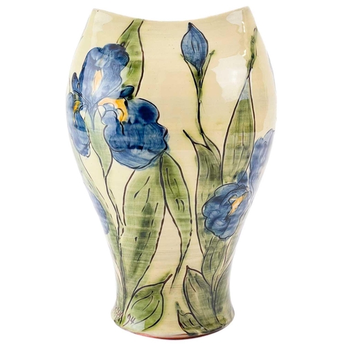 582 - Paul JACKSON (1954) Iris Vase with Plate Ceramic, each signed, vase dated '94, height 22cm. Both the... 