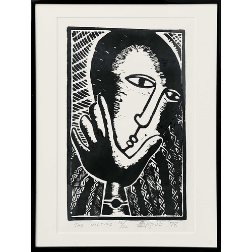 622 - Emmanuel Taiwo JEGEDE (1943) The Victims, 1978 Woodcut Signed, inscribed and date Numbered 16/20 31 ... 