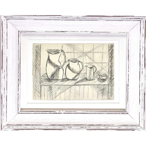 642 - Nan FRANKEL (XX-XXI) Jugs Still Life Pencil on paper, signed and stamped to verso, 11 x 15cm. Togeth... 