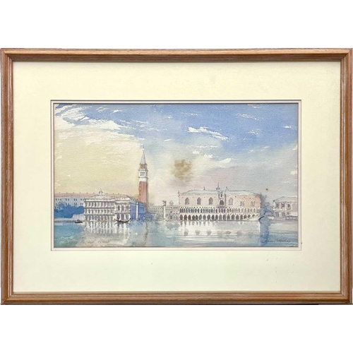 67 - John MILLER (1931 – 2002) Doges Palace Venice Watercolour Signed (bottom right) and inscribed (botto... 